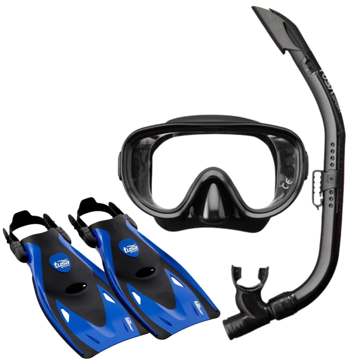 Tusa Adult Mask, Snorkel and Fins Package