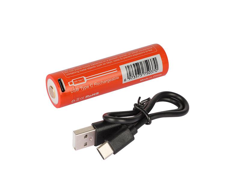 OrcaTorch 21700 USB-C Rechargeable Battery - 5000mAh