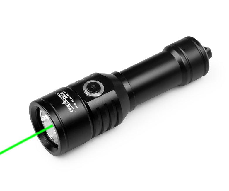 OrcaTorch D570-GL 2-in-1 Beam + Laser Dive Light