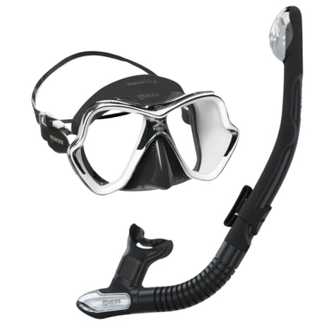 Mares X-Vision Chrome Liquidskin Mask And Ergo Dry Snorkel Bundle